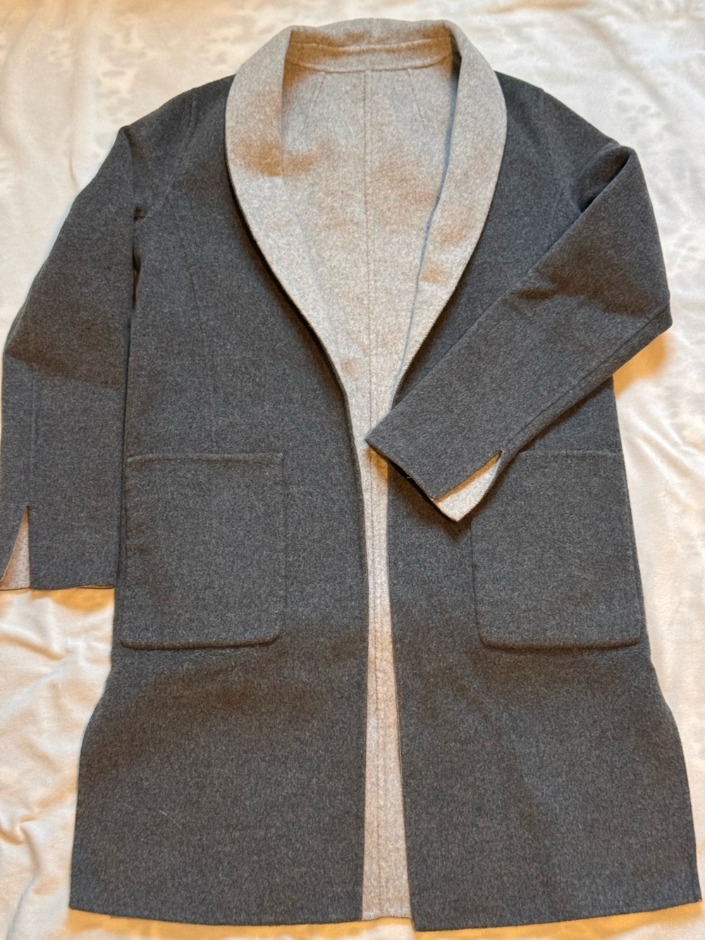 Banana Republic Reversible Trench Coat in Charcoal Gray and Light Gray